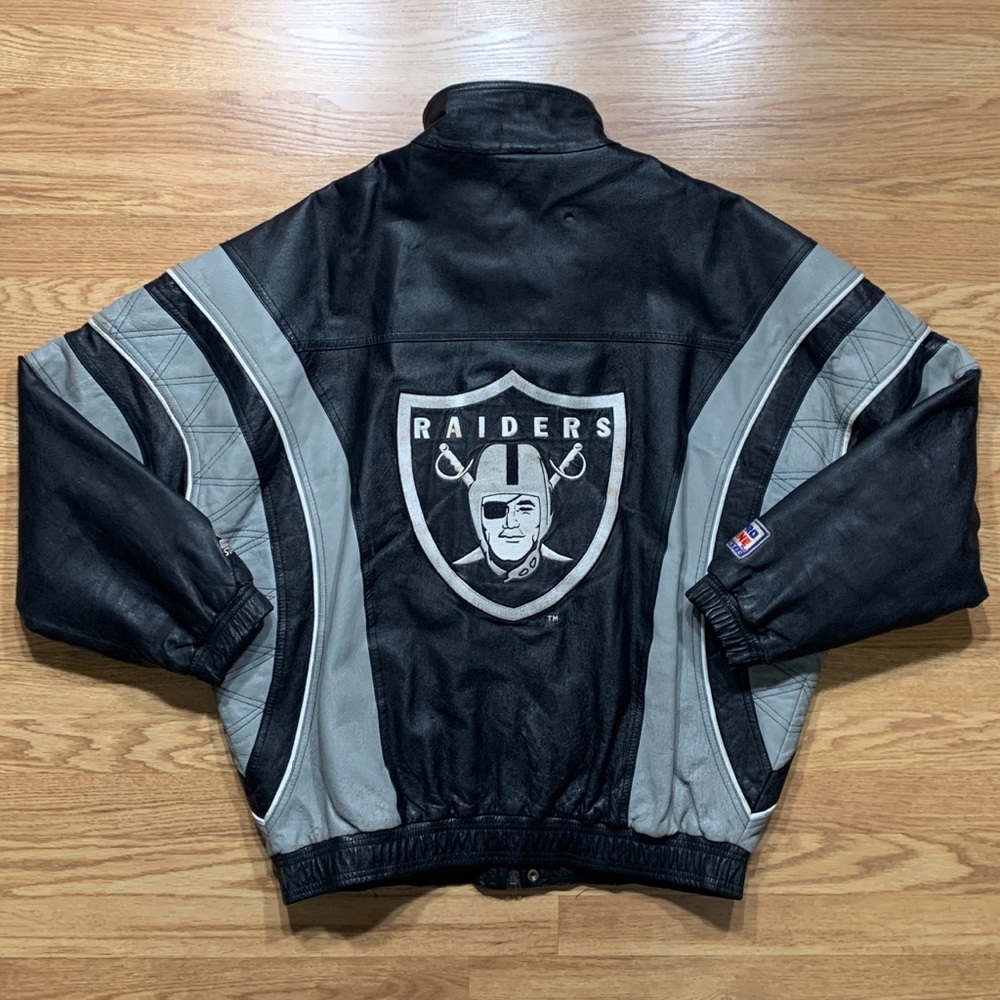Vintage STARTER Raiders NFL Leather Coat